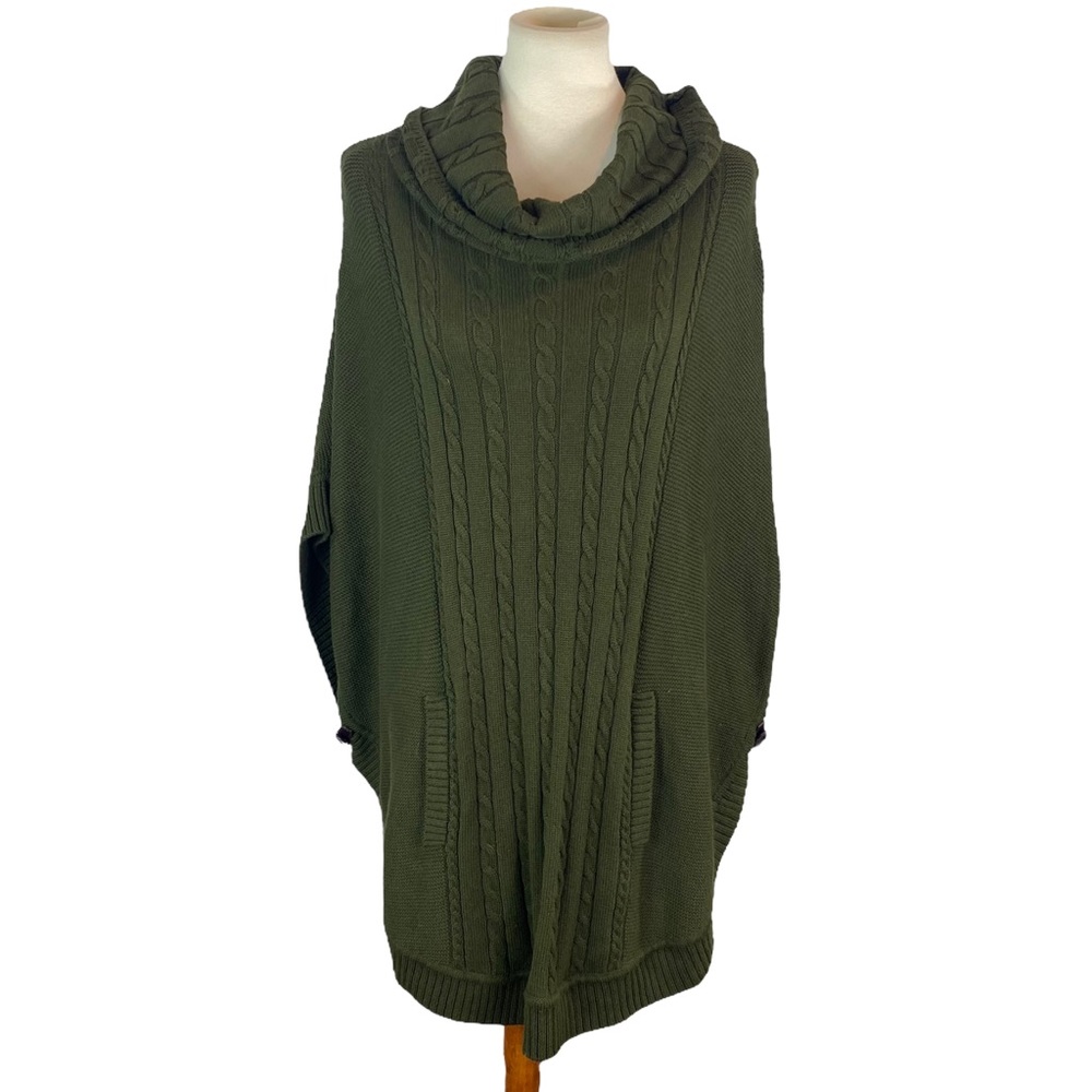 NWT Talbots cowl neck sweater poncho size L